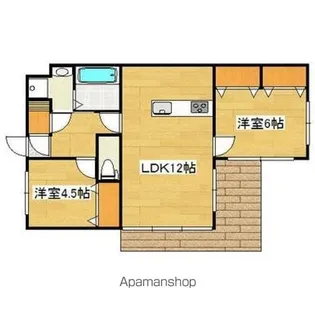 京竹楽【308号室】の間取り