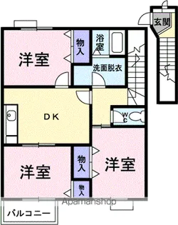 サニーフィールドハウスA【2階】の間取り