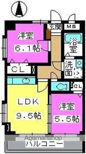 チュリス百道【201号室】の間取り