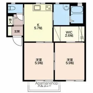 アークトゥルス【A102号室】の間取り