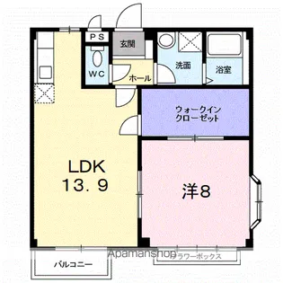 エルディム蔀4【1階】の間取り