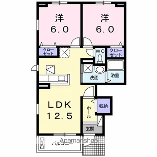 クラールプレディエE【1階】の間取り