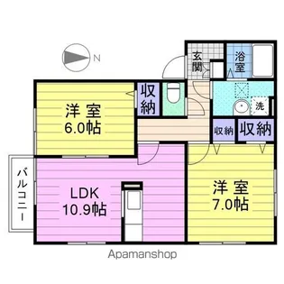 パセオプラシード白鳥【1階】の間取り