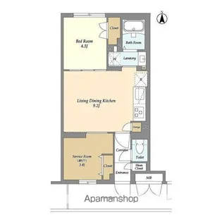 東京都中野区南台5丁目【マンション】の間取り
