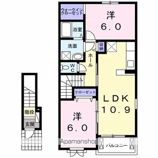 シェルブルー A【2階】の間取り