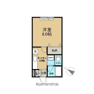 ベルシティ八ッ橋【102号室】の間取り