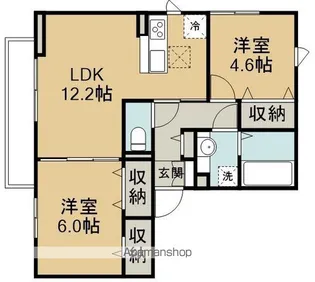 2LDKの間取り画像