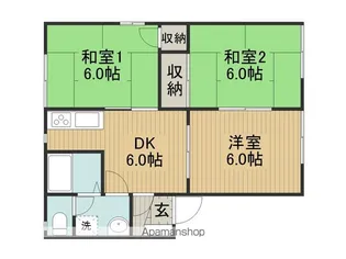 フレグランスヤマオC棟【102号室】の間取り