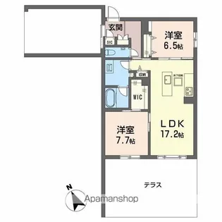 クレイエール【1階】の間取り