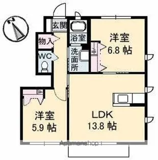 サンモール A棟【1階】の間取り