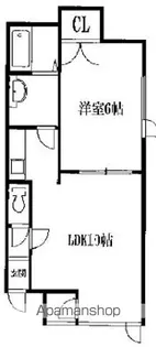 グレイス北栄【205号室】の間取り