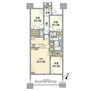 プラウドタワー春日井【9階】の間取り