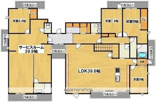 ヴィーブル帝塚山【5階】の間取り
