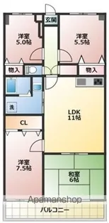 第2ヴィラソール水城【3階】の間取り