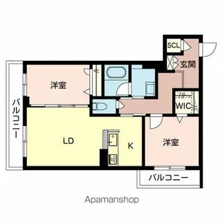 SHAMAISON LEA LEA LUANA【A301号室】の間取り
