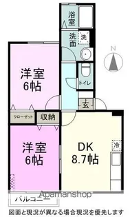 カサデルアモール【A202号室】の間取り
