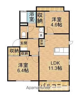 こもれびB【2階】の間取り