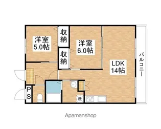 コーポTAMENAGA【102号室】の間取り