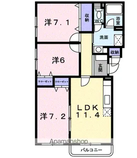 ジェルメ大手町1号棟【2階】の間取り