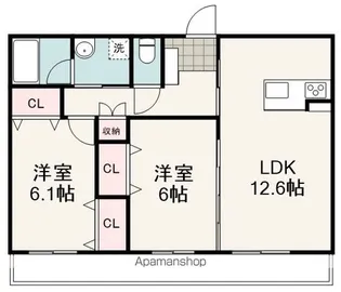 ソレアード【3階】の間取り