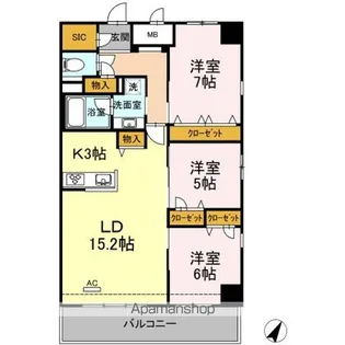 アーバンテム春吉【3階】の間取り