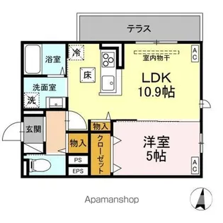 トリシア東和田 W棟【1階】の間取り