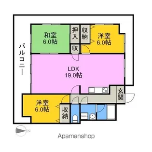おかたマンション【201号室】の間取り