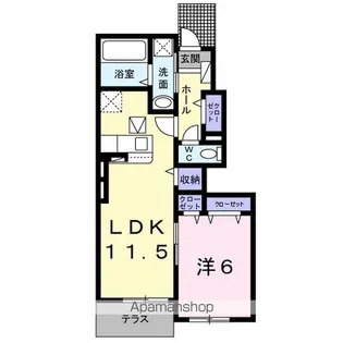 東京都日野市大字川辺堀之内【アパート】の間取り