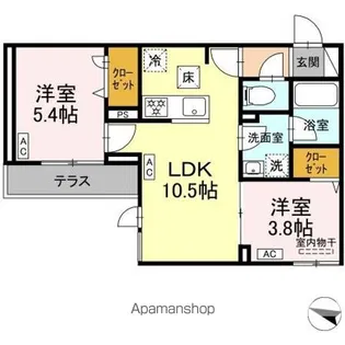 セレスティア中野鷺ノ宮【1階】の間取り