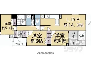 プラウド京都東洞院【211号室】の間取り