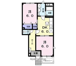 リバータウンA【1階】の間取り