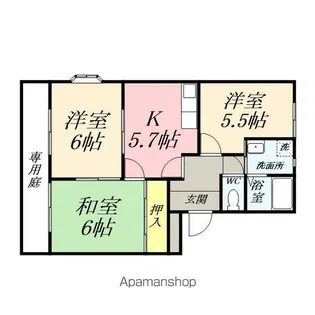 シャインブライトリー壱番館【2階】の間取り