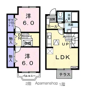 エム・プルミエD【1階】の間取り