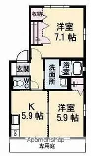 メゾン・エクランタン A棟【1階】の間取り