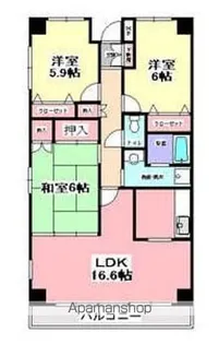 サングリーン海道割【3階】の間取り