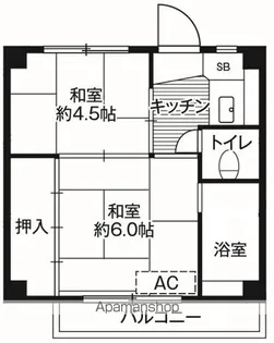 ビレッジハウス野々市1号棟【102号室】の間取り