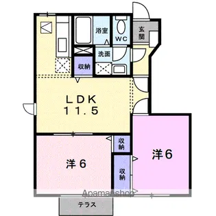 ロータス城ヶ上 C【1階】の間取り