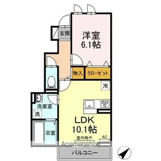 1LDKの間取り画像