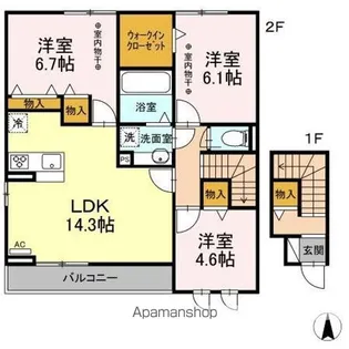 サニーフラット岡II【2階】の間取り