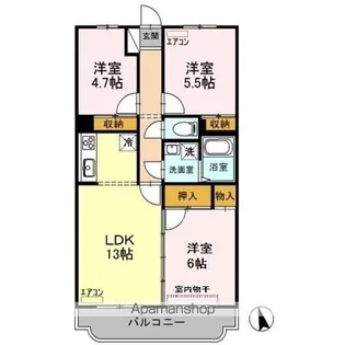 グランディール【4階】の間取り