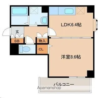 ベルソーレ木ノ下【6階】の間取り