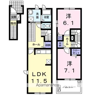 ラブリーみしま【2階】の間取り