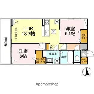 パークヴィラ清水【1階】の間取り