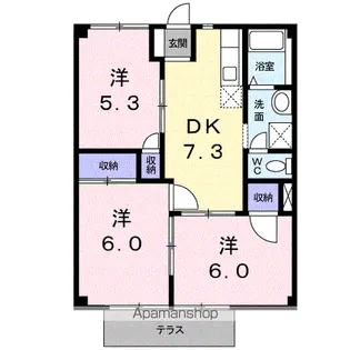 ニューシティー川島【1階】の間取り