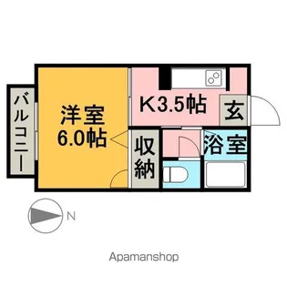 ワンブランチ【201号室】の間取り