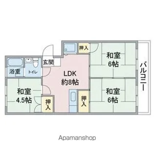 第1オーシャンビル【3階】の間取り