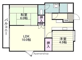 ヒルサイドハイツA棟【401号室】の間取り