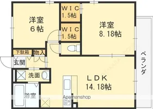 フェリスコート若江北町Ⅰ【3階】の間取り