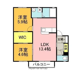 メゾン蛍ヶ丘 D棟【2階】の間取り