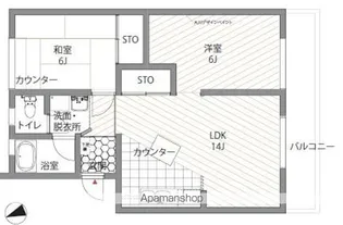 コーポ江戸屋敷【221号室】の間取り